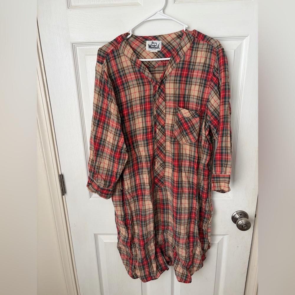 Woolrich Red and Tan Plaid tunic/gown